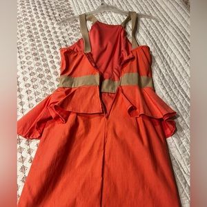 Nasty Gal pink and beigh poplin dress.